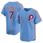 Philadelphia Phillies #7 Trea Turner Light Blue FEDASGOGE Alternate Limited Player Jersey