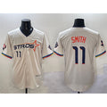 Houston Astros #11 Cam Smith Cream FEDASGOGE 2025 City Connect With Texas Patch Limited Stitched Jersey