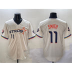 Houston Astros #11 Cam Smith Cream FEDASGOGE 2025 City Connect With Texas Patch Limited Stitched Jersey