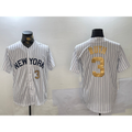 New York Yankees #3 Babe Ruth White FEDASGOGE Pinstripe Fashion Cool Base Jerseys