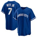 Kansas City Royals #7 Bobby Witt Jr. Rush Blue FEDASGOGE Alternate 2 Replica Jersey