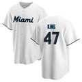 Miami Marlins #47 John King Player White FEDASGOGE Home Game Stitched Jerseys