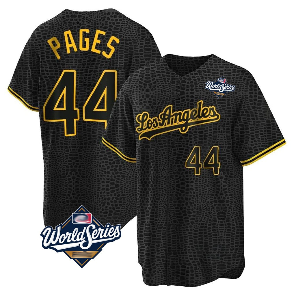 Los Angeles Dodgers #44 Andy Pages Player Black Gold FEDASGOGE World Series Limited Home Stitched Jerseys