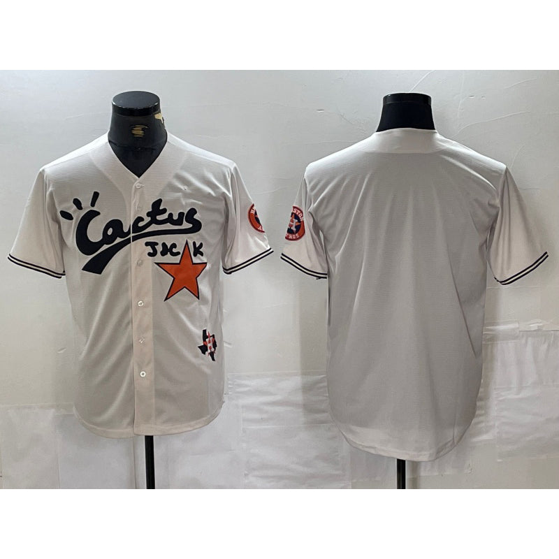 Houston Astros Blank Cream FEDASGOGE Cactus Jack Cool Base Jersey
