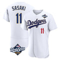 Los Angeles Dodgers #11 Roki Sasaki Player Gold White FEDASGOGE World Series 2026 Collection Stadium Limited Elite Stitched Jerseys