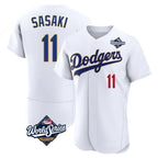 Los Angeles Dodgers #11 Roki Sasaki Player Gold White FEDASGOGE World Series 2026 Collection Stadium Limited Elite Stitched Jerseys