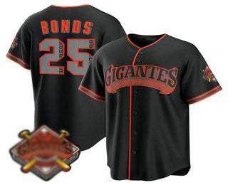 San Francisco Giants #25 Barry Bonds Black FEDASGOGE 2026 Alternate Stadium Stitched Jersey