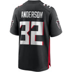 A.Falcons #32 Jamal Anderson Black FEDASGOGE Game Retired Player Jersey