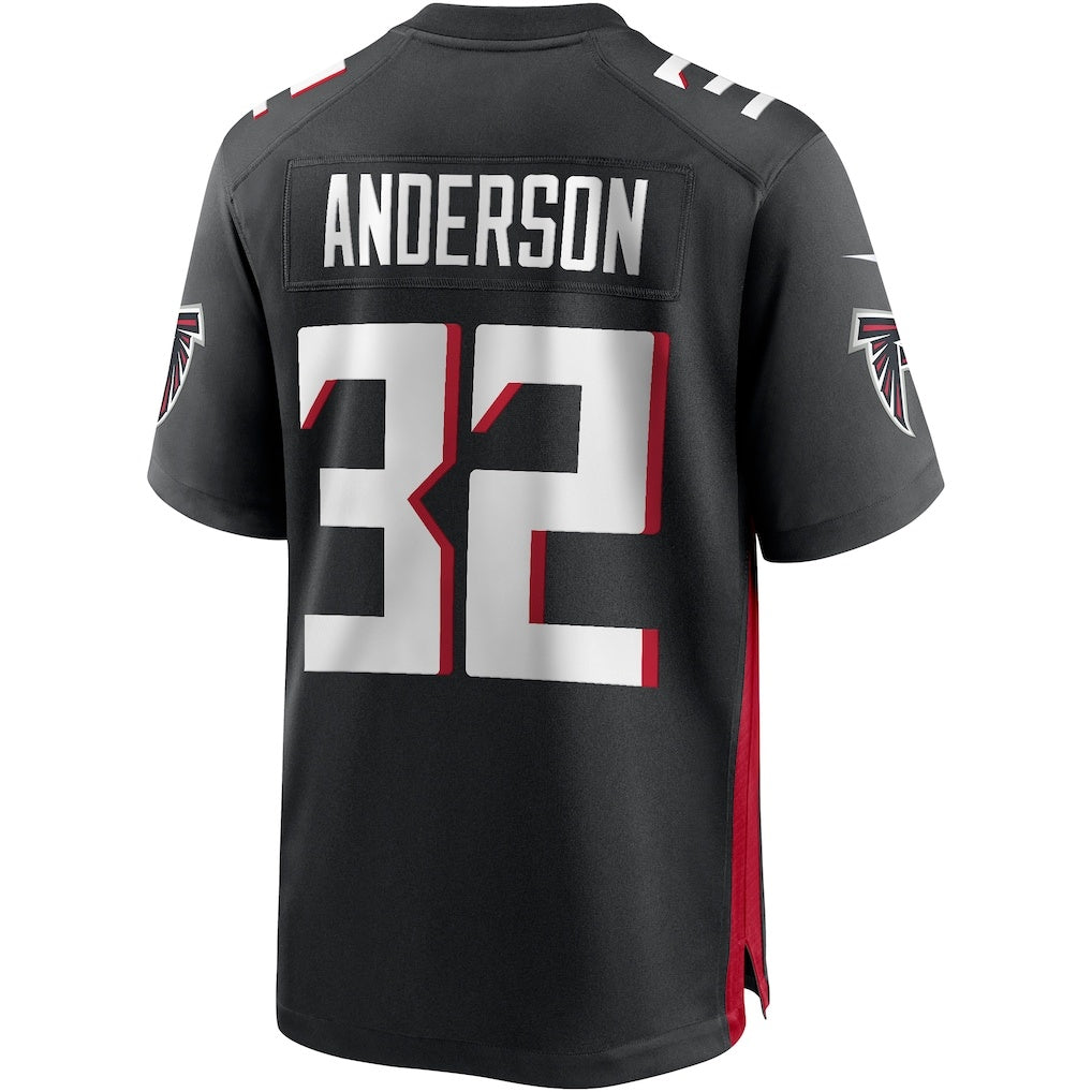 A.Falcons #32 Jamal Anderson Black FEDASGOGE Game Retired Player Jersey