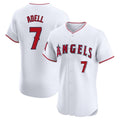 Los Angeles Angels #7 Jo Adell Player White FEDASGOGE Limited Elite Stitched Home Jerseys