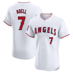 Los Angeles Angels #7 Jo Adell Player White FEDASGOGE Limited Elite Stitched Home Jerseys