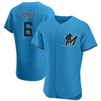 Miami Marlins #6 Otto Lopez Player Blue FEDASGOGE Home Limited Elite Stitched Jerseys