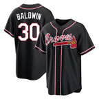 Atlanta Braves #30 Drake Baldwin Player Black FEDASGOGE Fashion Out Game Stitched Jerseys