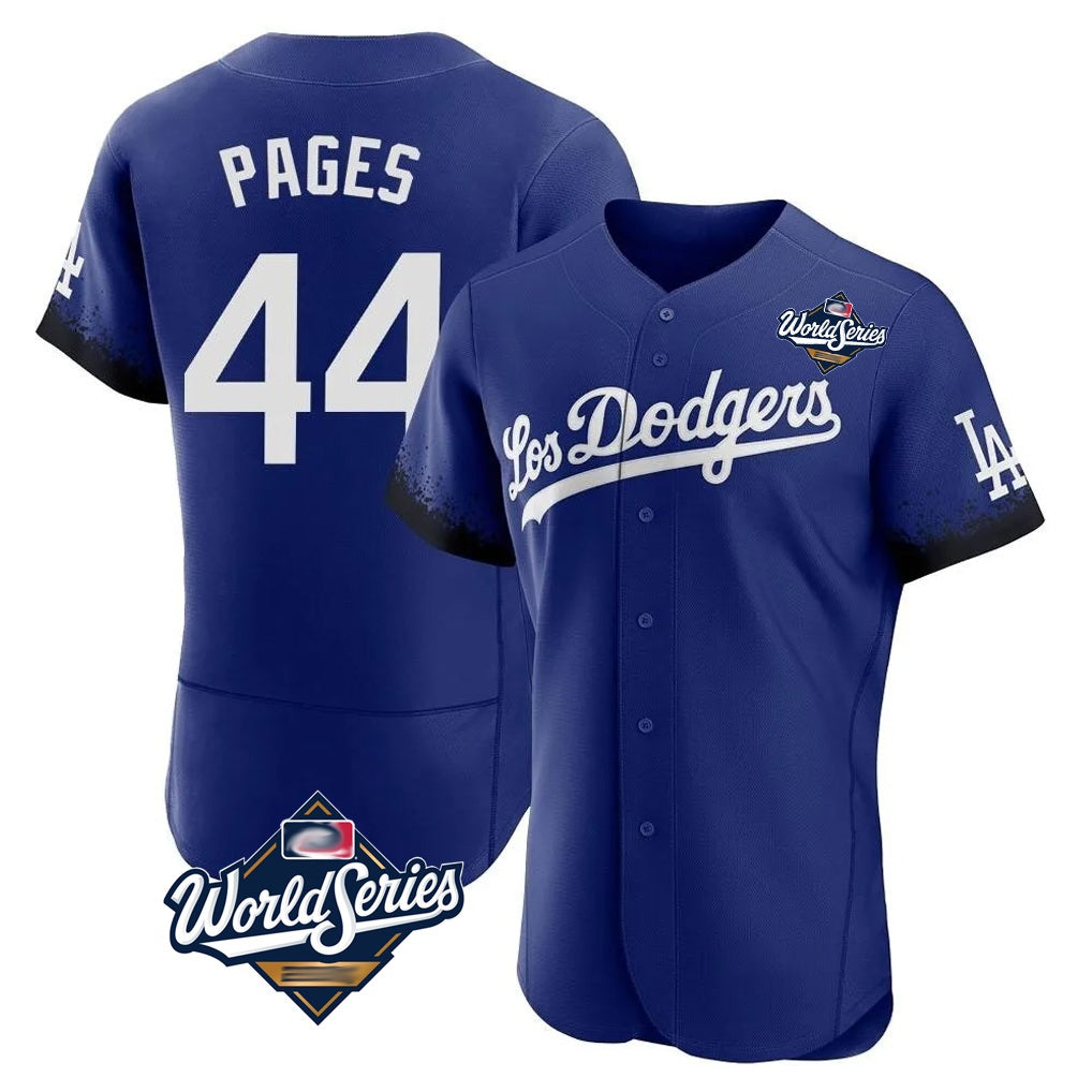 Los Angeles Dodgers #44 Andy Pages Player Royal FEDASGOGE World Series City Connect Elite Home Stitched Jerseys