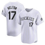 Colorado Rockies #17 Todd Helton Player White FEDASGOGE Limited Home Stitched Jerseys