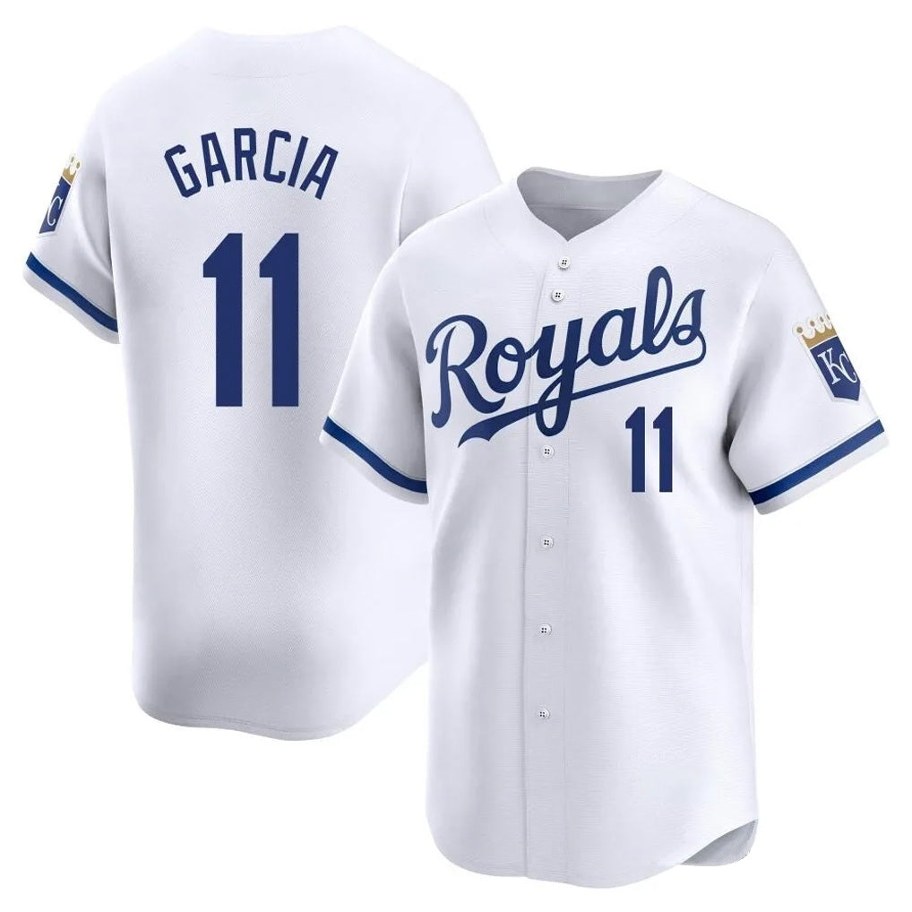 Kansas City Royals #11 Maikel Garcia Player White FEDASGOGE Alt Limited Home Stitched Jerseys