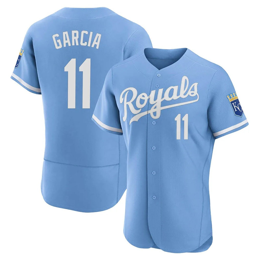 Kansas City Royals #11 Maikel Garcia Player Light Blue FEDASGOGE Alt Limited Elite Home Stitched Jerseys