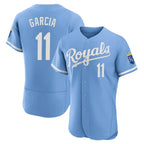 Kansas City Royals #11 Maikel Garcia Player Light Blue FEDASGOGE Alt Limited Elite Home Stitched Jerseys