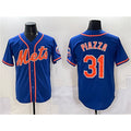 New York Mets #31 Mike Piazza Blue FEDASGOGE Cool Base Stitched Jersey
