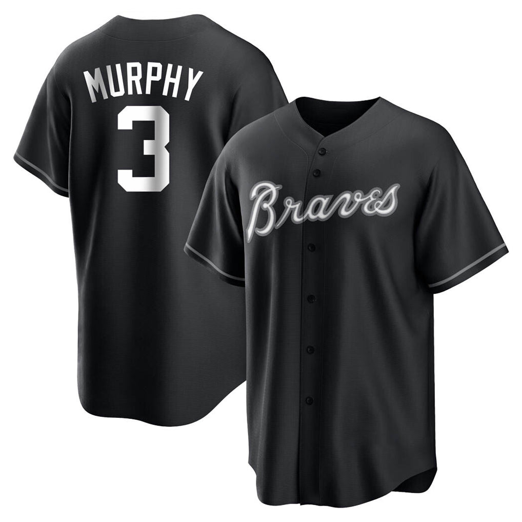 Atlanta Braves #3 Dale Murphy Player Black FEDASGOGE Home Game Stitched Jerseys
