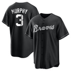 Atlanta Braves #3 Dale Murphy Player Black FEDASGOGE Home Game Stitched Jerseys