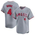 Los Angeles Angels #4 Christian Moore Player Gray FEDASGOGE Home Limited Stitched Jerseys