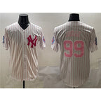 New York Yankees #99 Aaron Judge Pink FEDASGOGE With Patch Limited Stitched Jersey