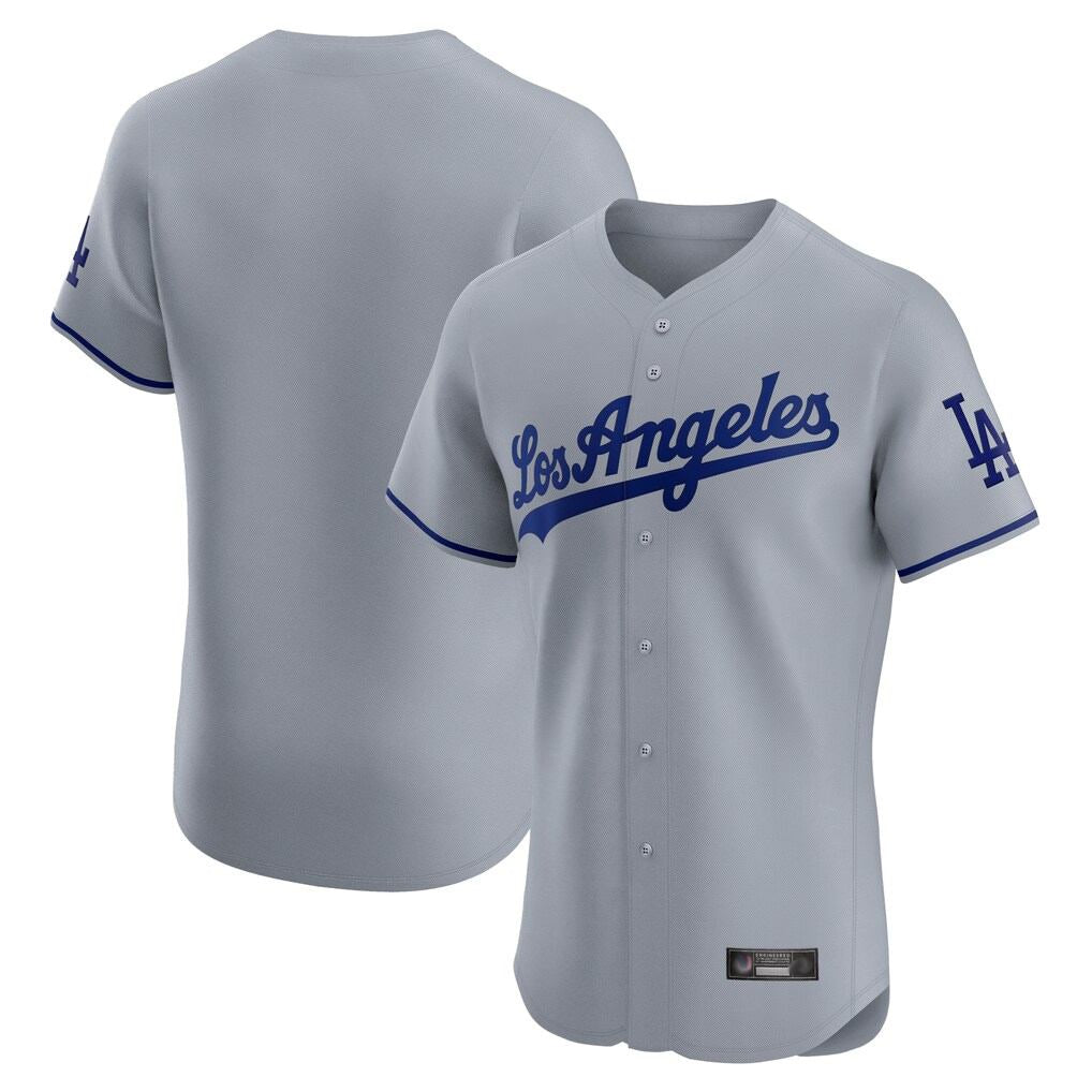 Los Angeles Dodgers Blank Player Gray FEDASGOGE Limited Elite Home Stitched Jerseys