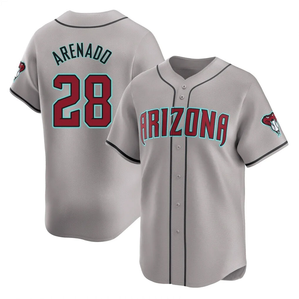 Arizona Diamondbacks #28 Nolan Arenado Player Gray FEDASGOGE Road Limited Home Game Stitched Jerseys