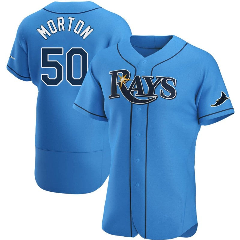 Tampa Bay Rays #50 Charlie Morton Light Blue FEDASGOGE Alternate Jersey
