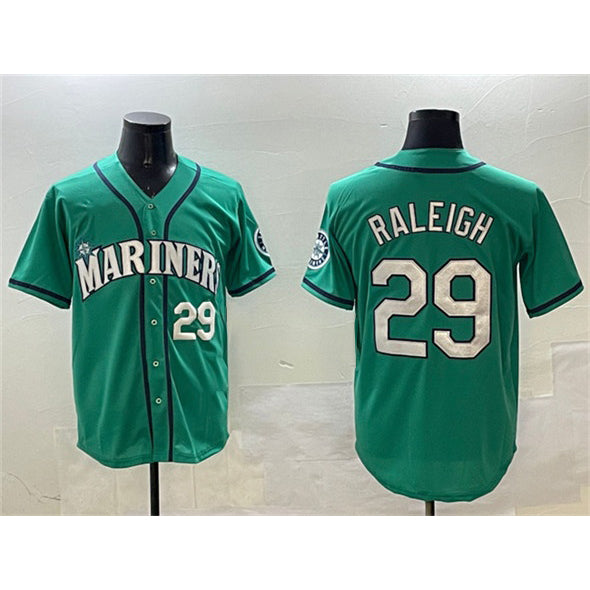 Seattle Mariners #29 Cal Raleigh Aqua FEDASGOGE Limited Stitched jersey