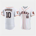Houston Astros #10 Yuli Gurriel White FEDASGOGE 60th Anniversary Flex Base Stitched Jersey