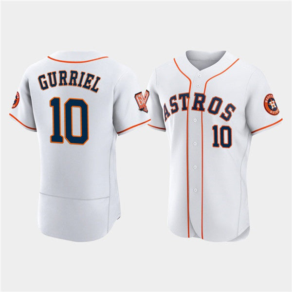Houston Astros #10 Yuli Gurriel White FEDASGOGE 60th Anniversary Flex Base Stitched Jersey