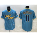Milwaukee Brewers #11 Jackson Chourio Blue FEDASGOGE 2022 City Connect Cool Base Stitched Jersey