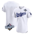 Los Angeles Dodgers Blank Player White FEDASGOGE Limited Elite Home World Series Stitched Jerseys