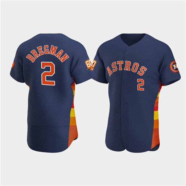 Houston Astros #2 Jose Altuve Navy FEDASGOGE 60th Anniversary Flex Base Stitched Jersey