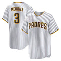 San Diego Padres #3 Jackson Merrill White FEDASGOGE Home Replica Jersey
