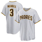 San Diego Padres #3 Jackson Merrill White FEDASGOGE Home Replica Jersey