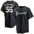 Atlanta Braves #56 Spencer Schwellenbach Player Black FEDASGOGE Home Game Stitched Jerseys