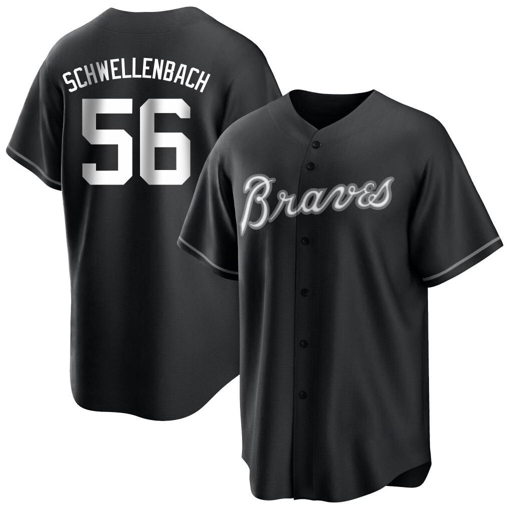 Atlanta Braves #56 Spencer Schwellenbach Player Black FEDASGOGE Home Game Stitched Jerseys