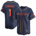 Houston Astros #1 Carlos Correa Player Navy FEDASGOGE City Connect Home Limited Stitched Jerseys