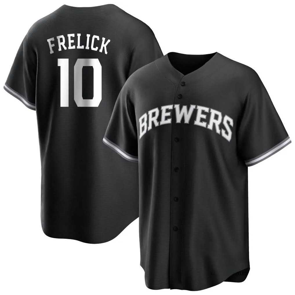 Milwaukee Brewers #10 Sal Frelick Player Black FEDASGOGE Game Home Stitched Jerseys