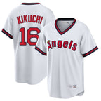 Los Angeles Angels #16 Yusei Kikuchi Player White FEDASGOGE T-shirt Home Game Stitched Jerseys