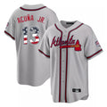 Atlanta Braves #13 Ronald Acuna Jr Player Gray FEDASGOGE USA 250 Fourth Of July Limited Home Game Stitched Jerseys