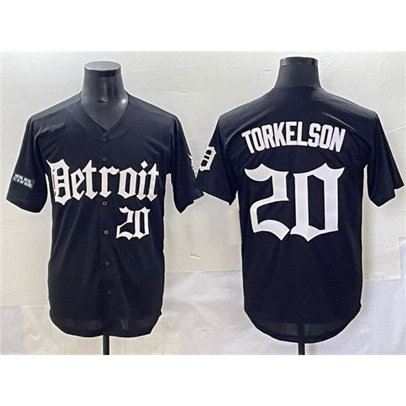 Detroit Tigers #20 Spencer Torkelson Black FEDASGOGE 'Motor Gothic Edition' Vapor Premier Limited Stitched Jersey