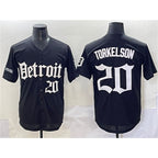 Detroit Tigers #20 Spencer Torkelson Black FEDASGOGE 'Motor Gothic Edition' Vapor Premier Limited Stitched Jersey