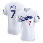 Los Angeles Dodgers #7 Blake Snell Player White FEDASGOGE Limited Elite Home Stitched Jerseys