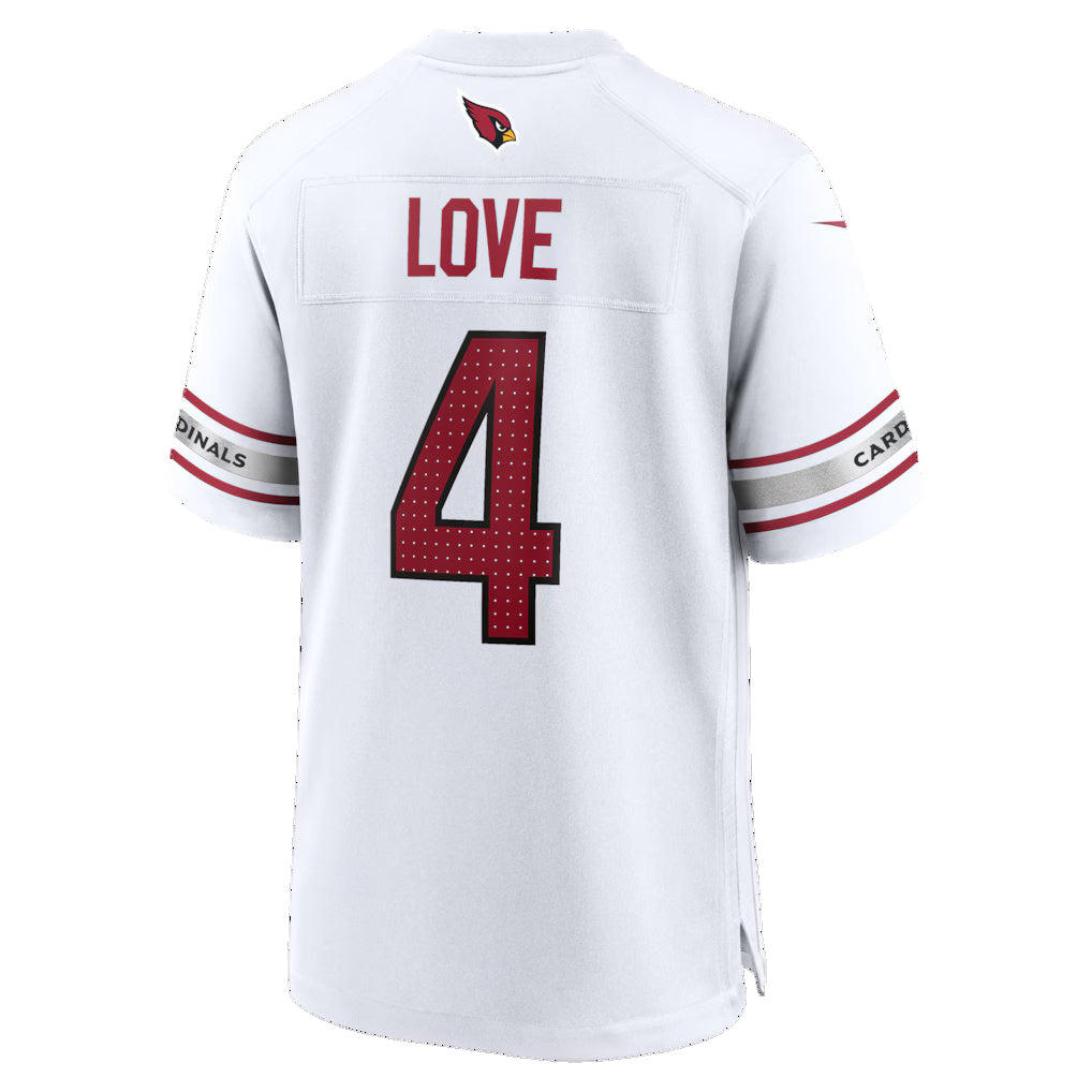 A.Cardinals #4 Jeremiyah Love White FEDASGOGE Game Player Jersey