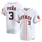 Houston Astros #3 Jeremy Pe?a White FEDASGOGE Home Limited Player Jersey