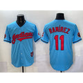 Cleveland Guardians #11 Jos¨¦ Ram¨ªrez Blue FEDASGOGE Vapor Premier Limited Stitched Jersey